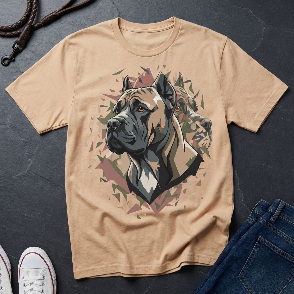 Cane Corso Geometric Graphic Shirt - Modern Bust Design Dog Tee - Comfort Colors 1717