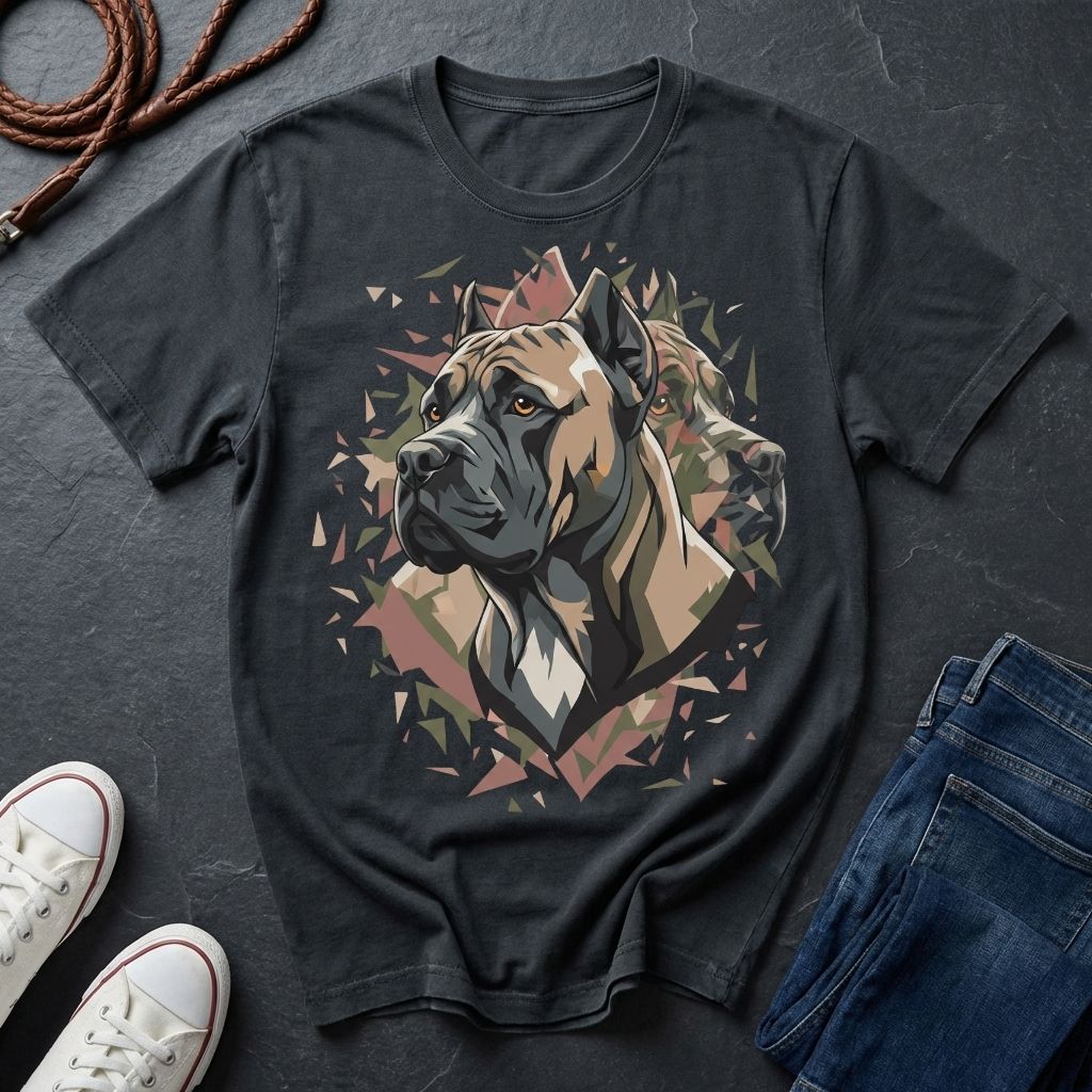 Cane Corso Geometric Graphic Shirt - Modern Bust Design Dog Tee - Comfort Colors 1717