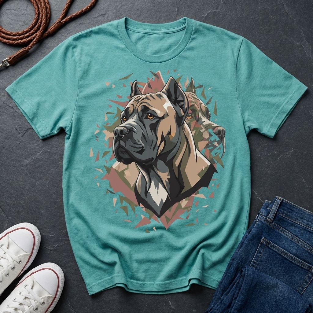 Cane Corso Geometric Graphic Shirt - Modern Bust Design Dog Tee - Comfort Colors 1717
