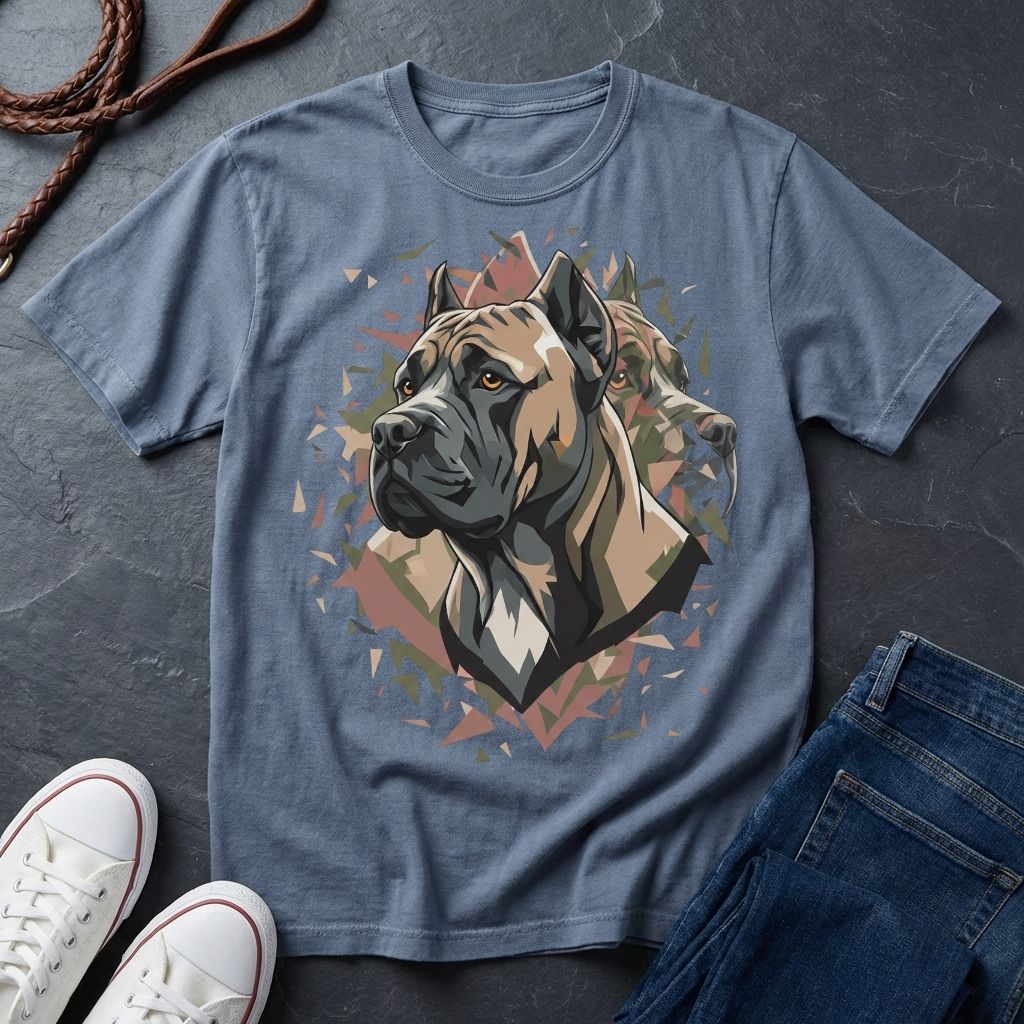 Cane Corso Geometric Graphic Shirt - Modern Bust Design Dog Tee - Comfort Colors 1717