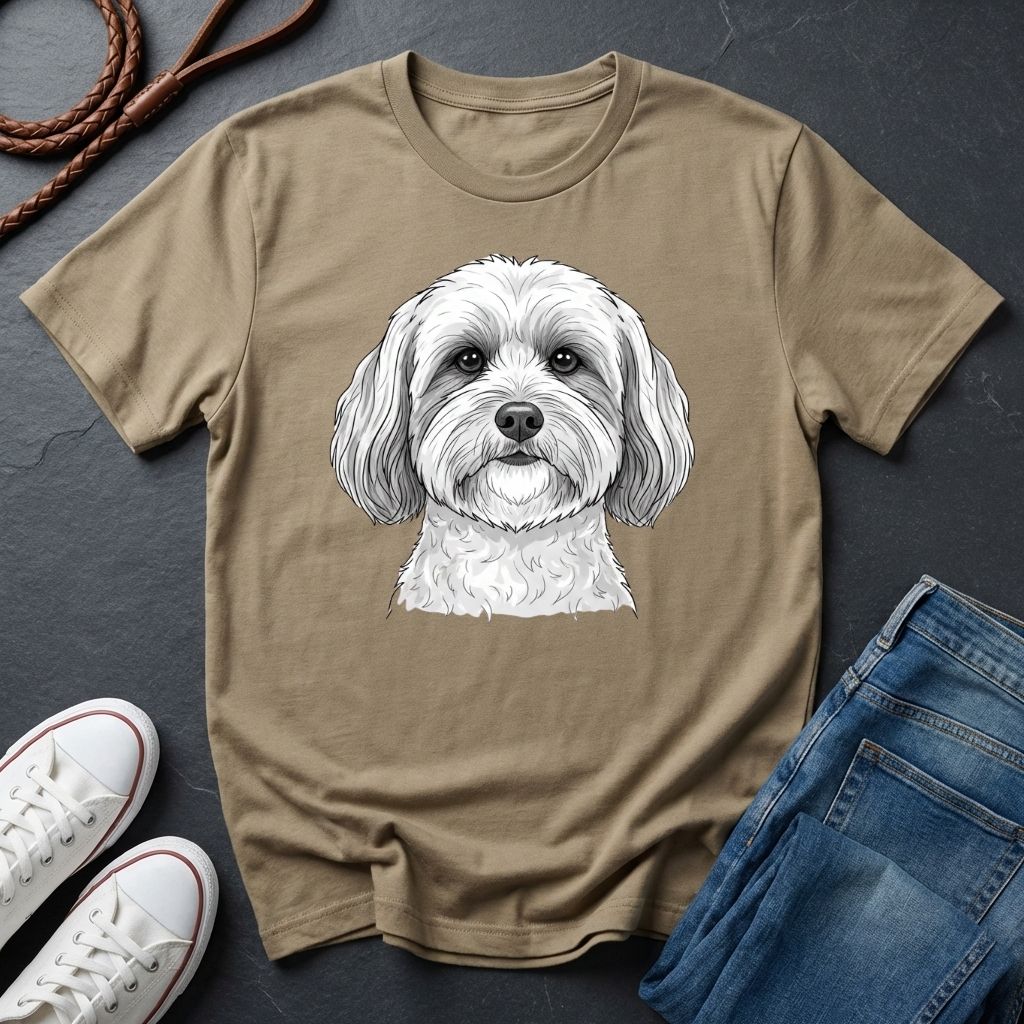 Cute Shih Tzu Dog Portrait T-Shirt — Realistic Pet Illustration Tee — Comfort Colors 1717