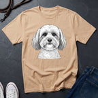 Cute Shih Tzu Dog Portrait T-Shirt — Realistic Pet Illustration Tee - Comfort Colors 1717