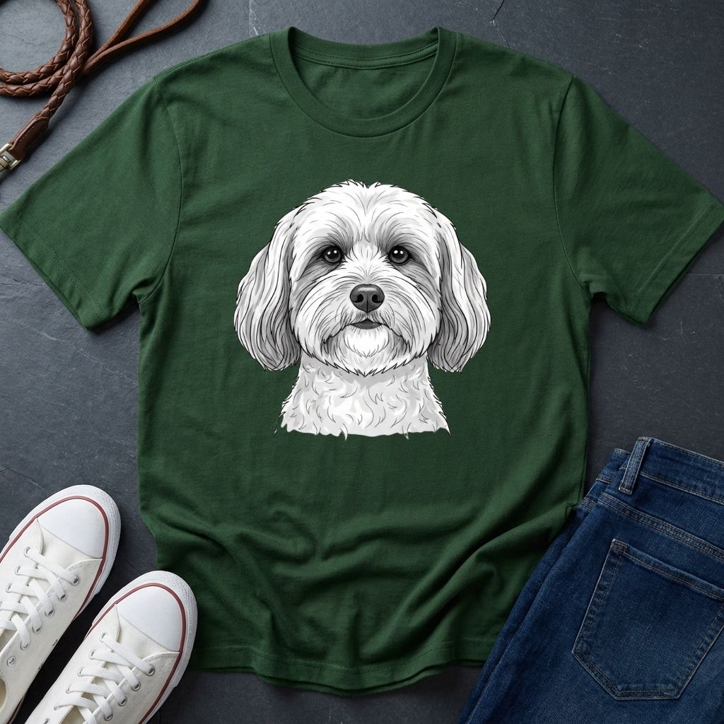 Cute Shih Tzu Dog Portrait T-Shirt — Realistic Pet Illustration Tee — Comfort Colors 1717