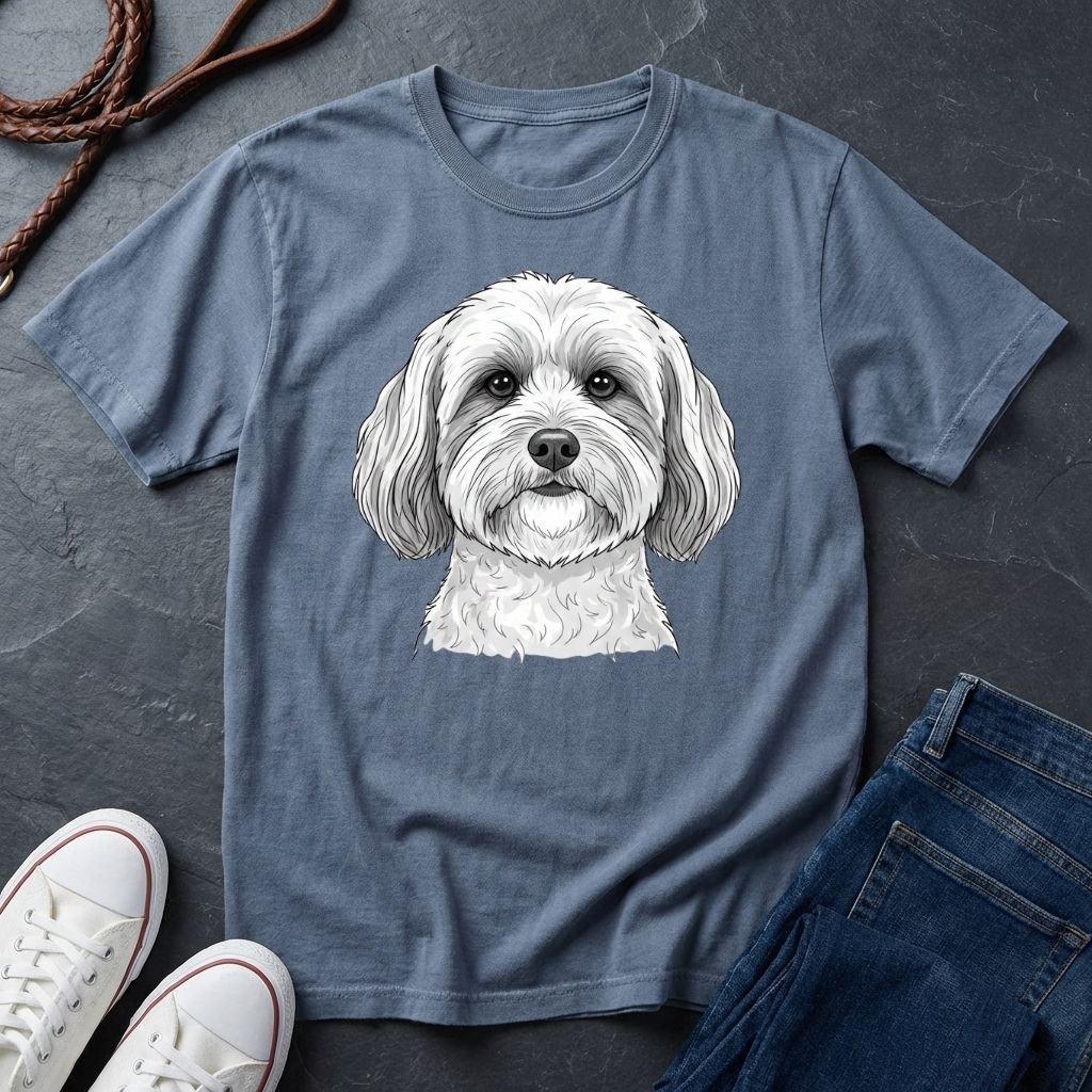 Cute Shih Tzu Dog Portrait T-Shirt — Realistic Pet Illustration Tee — Comfort Colors 1717