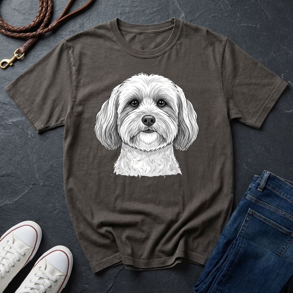 Cute Shih Tzu Dog Portrait T-Shirt — Realistic Pet Illustration Tee — Comfort Colors 1717