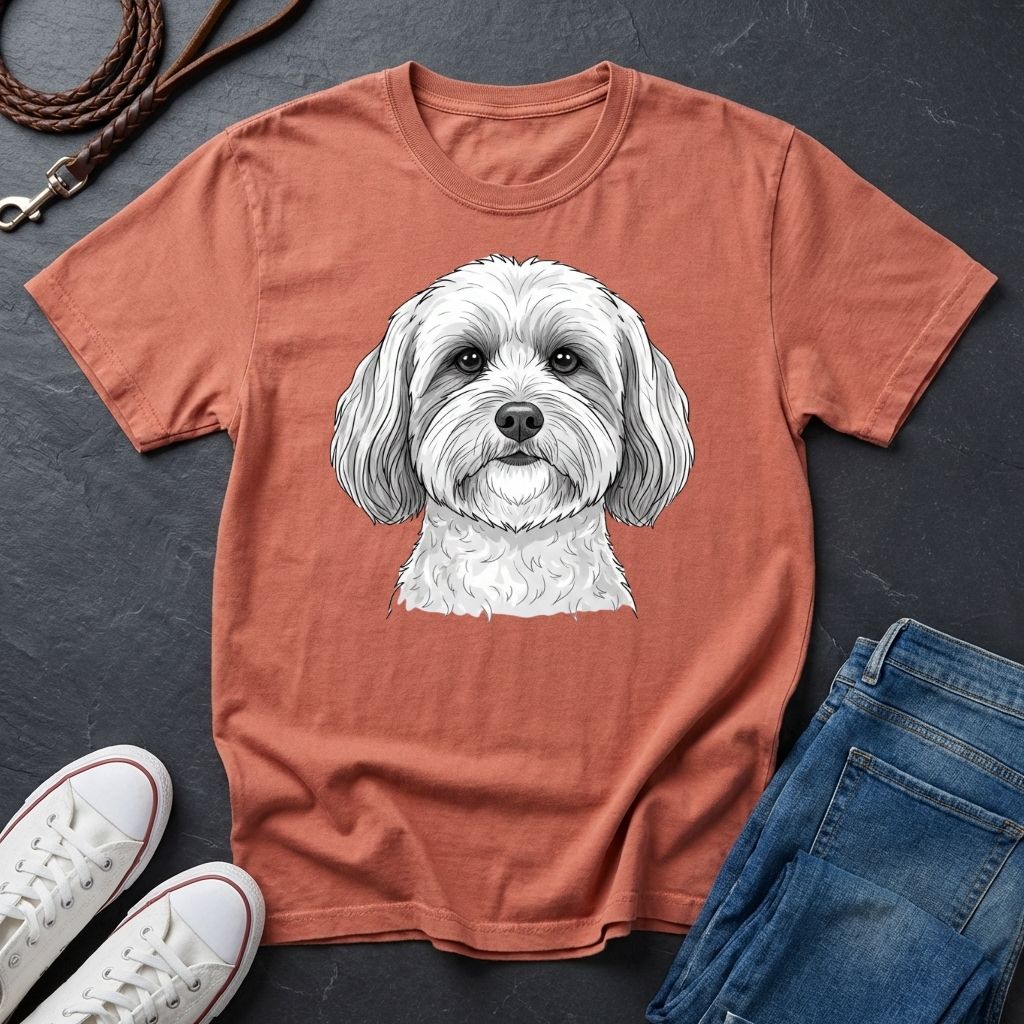 Cute Shih Tzu Dog Portrait T-Shirt — Realistic Pet Illustration Tee — Comfort Colors 1717