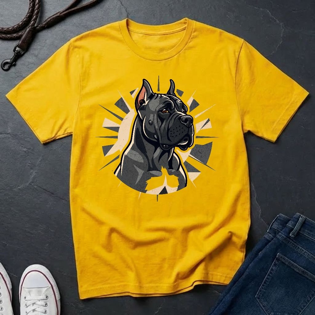 Majestic Cane Corso Graphic Shirt - Black Dog Illustration Tee - Comfort Colors 1717