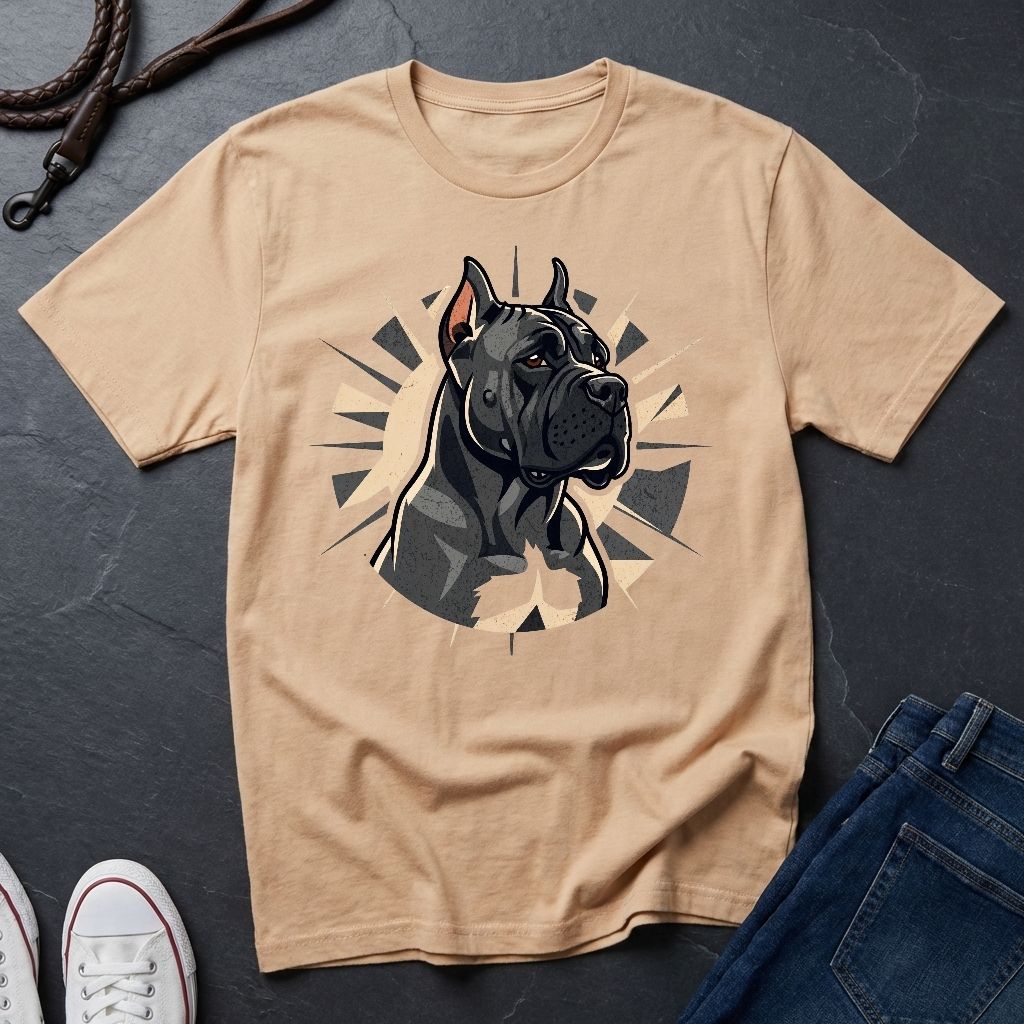 Majestic Cane Corso Graphic Shirt - Black Dog Illustration Tee - Comfort Colors 1717
