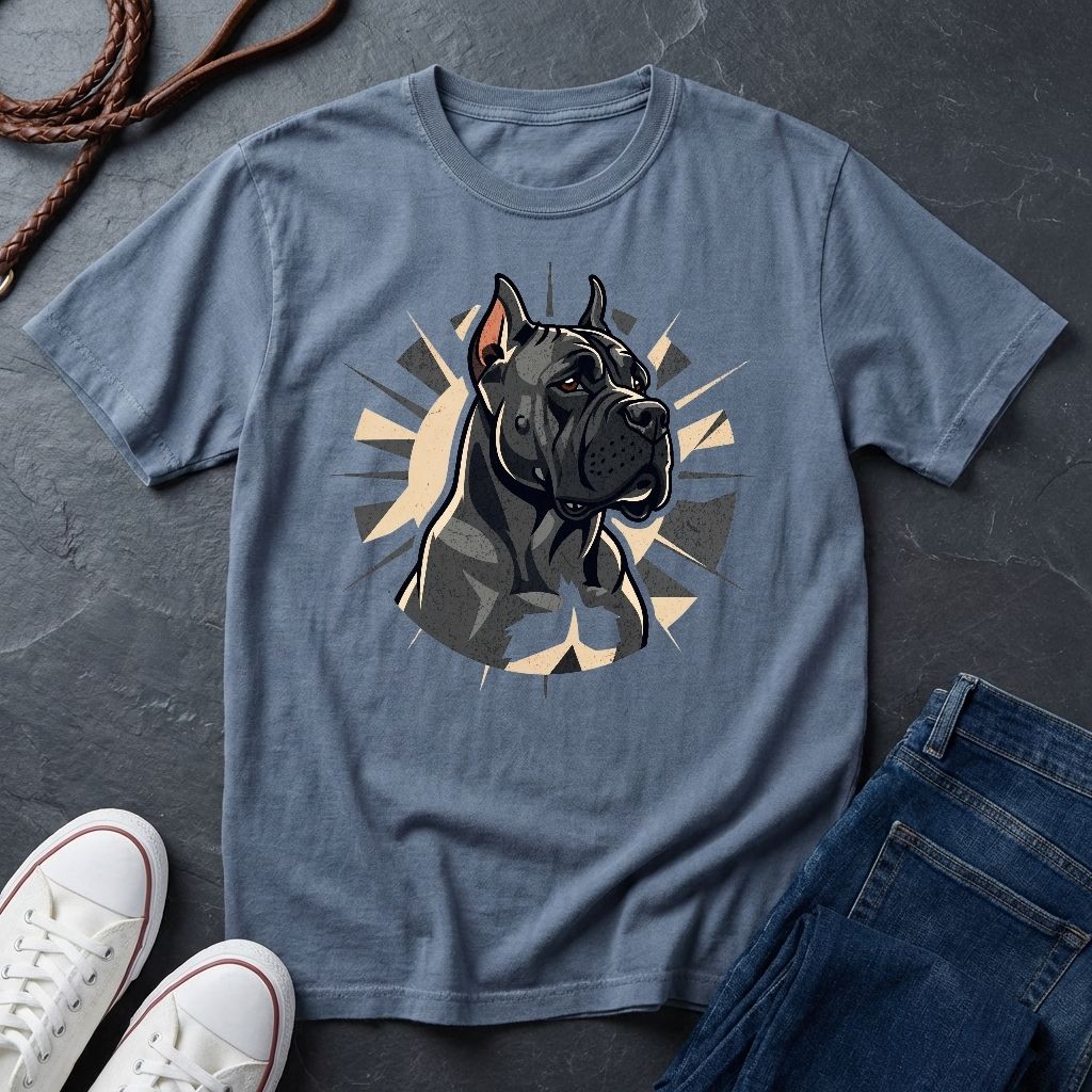 Majestic Cane Corso Graphic Shirt - Black Dog Illustration Tee - Comfort Colors 1717
