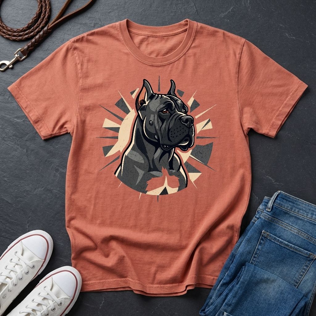 Majestic Cane Corso Graphic Shirt - Black Dog Illustration Tee - Comfort Colors 1717