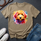 Golden Doodle Graphic Pop Art Shirt — Colorful Golden Doodle Portrait — Comfort Colors 1717
