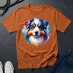 Australian Shepherd Graphic Pop Art Shirt — Colorful Aussie Portrait — Comfort Colors 1717