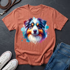 Australian Shepherd Graphic Pop Art Shirt — Colorful Aussie Portrait — Comfort Colors 1717