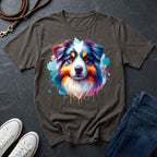 Australian Shepherd Graphic Pop Art Shirt — Colorful Aussie Portrait — Comfort Colors 1717