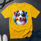 Australian Shepherd Graphic Pop Art Shirt — Colorful Aussie Portrait — Comfort Colors 1717