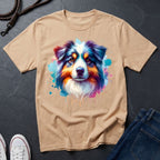 Australian Shepherd Graphic Pop Art Shirt — Colorful Aussie Portrait — Comfort Colors 1717