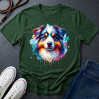 Australian Shepherd Graphic Pop Art Shirt — Colorful Aussie Portrait — Comfort Colors 1717