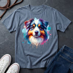 Australian Shepherd Graphic Pop Art Shirt — Colorful Aussie Portrait — Comfort Colors 1717