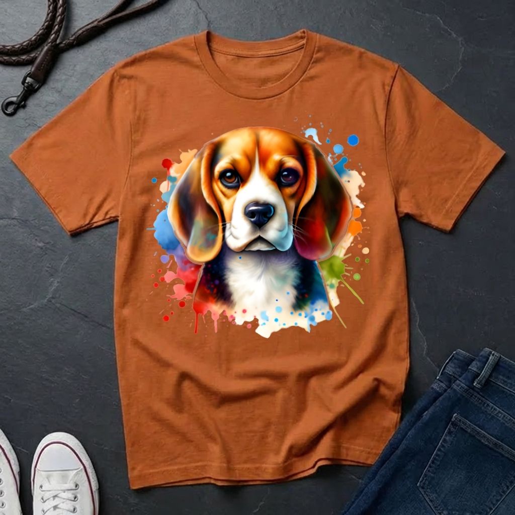 Beagle Graphic Pop Art Shirt — Colorful Hound Portrait — Comfort Colors 1717