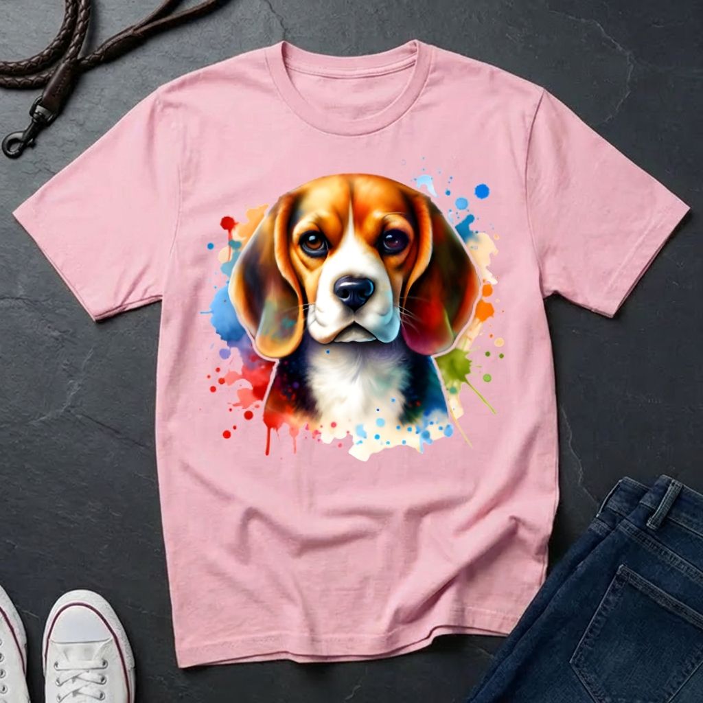 Beagle Graphic Pop Art Shirt — Colorful Hound Portrait — Comfort Colors 1717