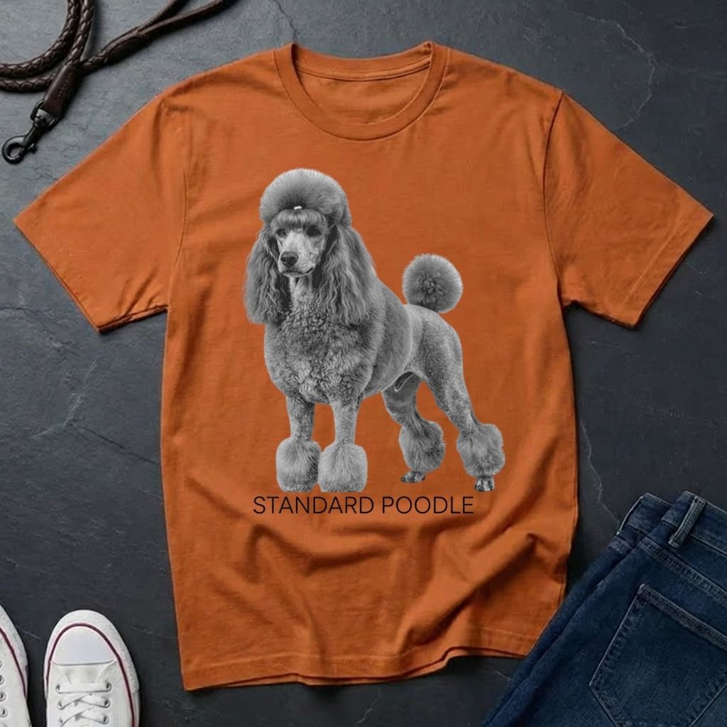 Standard Poodle Graphic Art Shirt — Modern Dog Portrait — Comfort Colors 1717