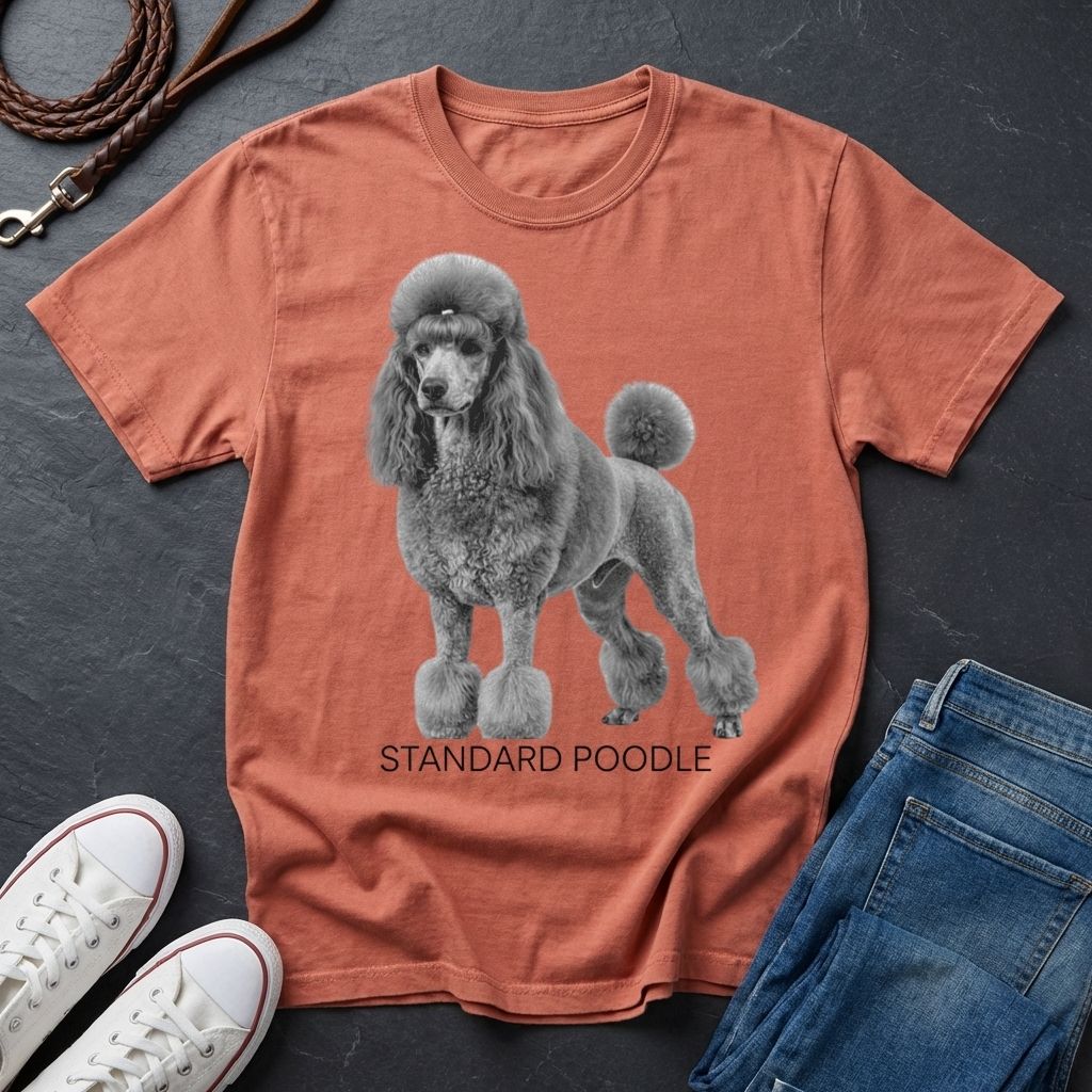 Standard Poodle Graphic Art Shirt — Modern Dog Portrait — Comfort Colors 1717