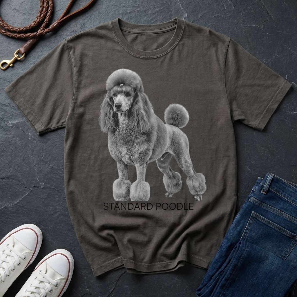 Standard Poodle Graphic Art Shirt — Modern Dog Portrait — Comfort Colors 1717