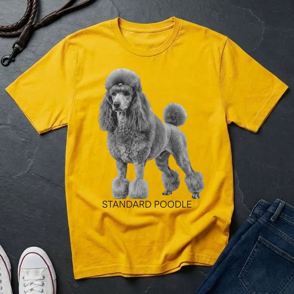 Standard Poodle Graphic Art Shirt — Modern Dog Portrait — Comfort Colors 1717