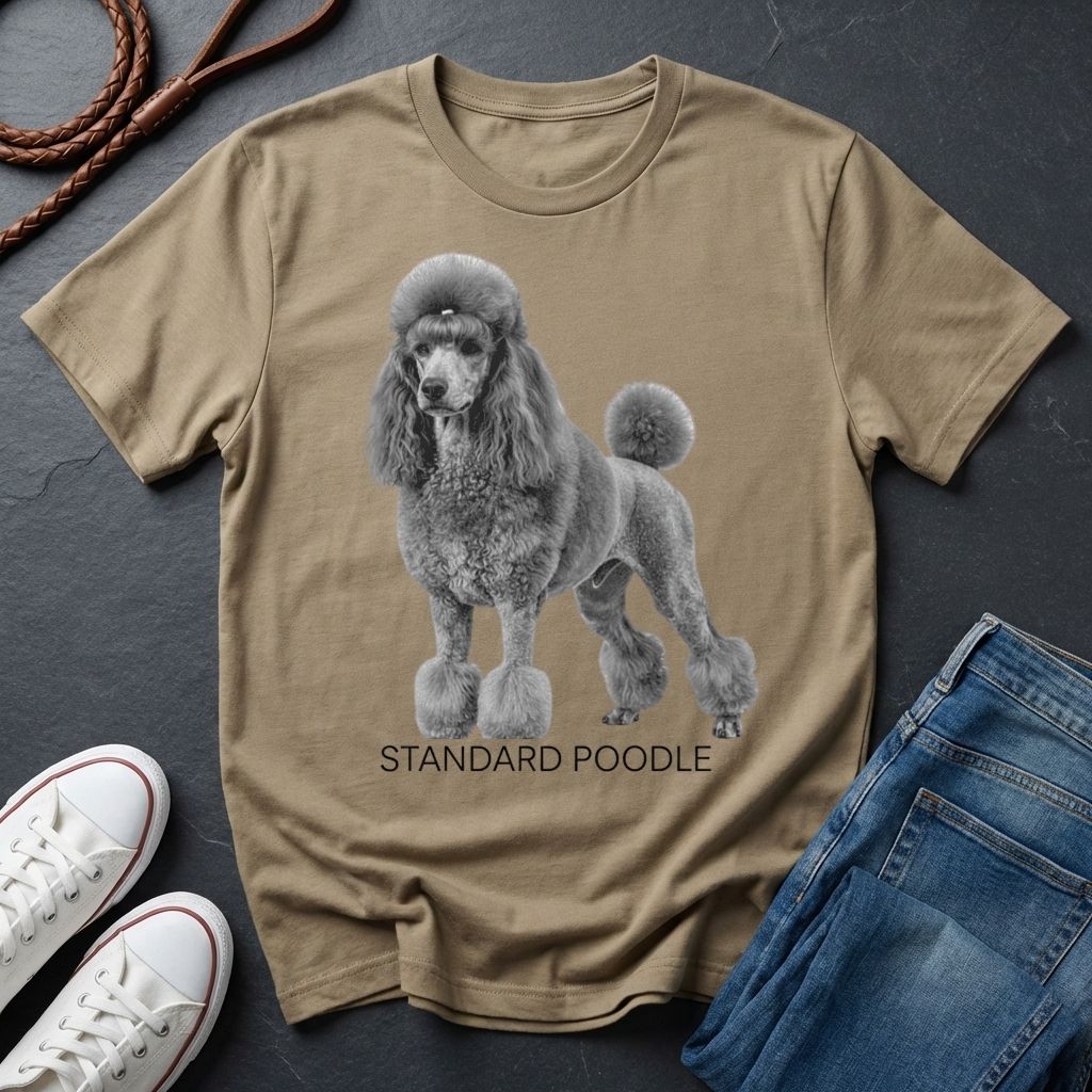 Standard Poodle Graphic Art Shirt — Modern Dog Portrait — Comfort Colors 1717