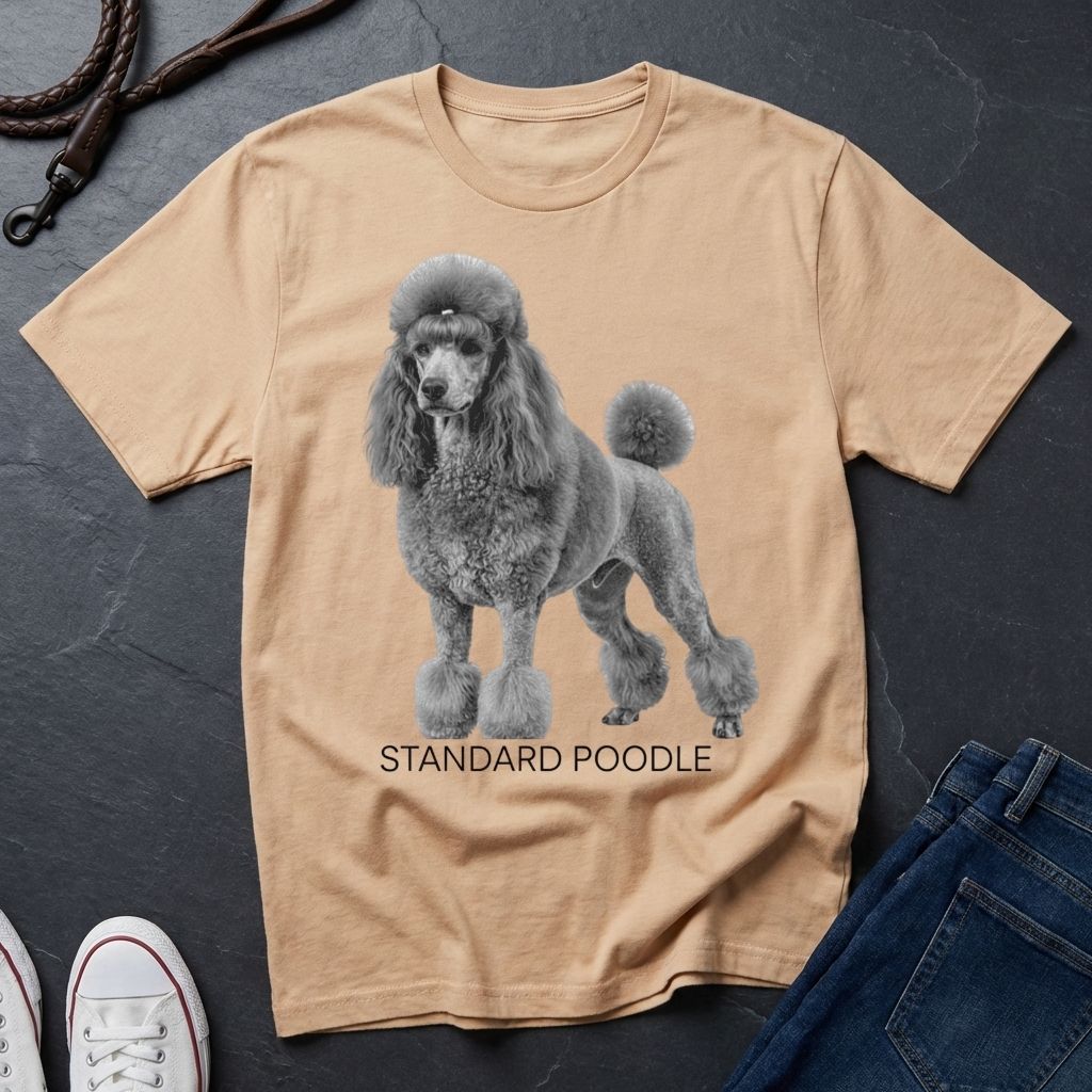 Standard Poodle Graphic Art Shirt — Modern Dog Portrait — Comfort Colors 1717