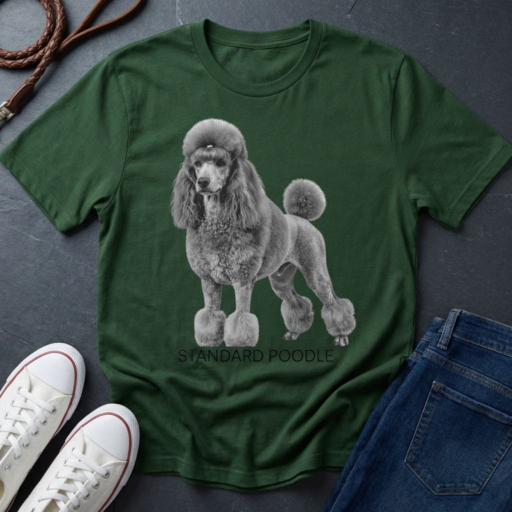 Standard Poodle Graphic Art Shirt — Modern Dog Portrait — Comfort Colors 1717