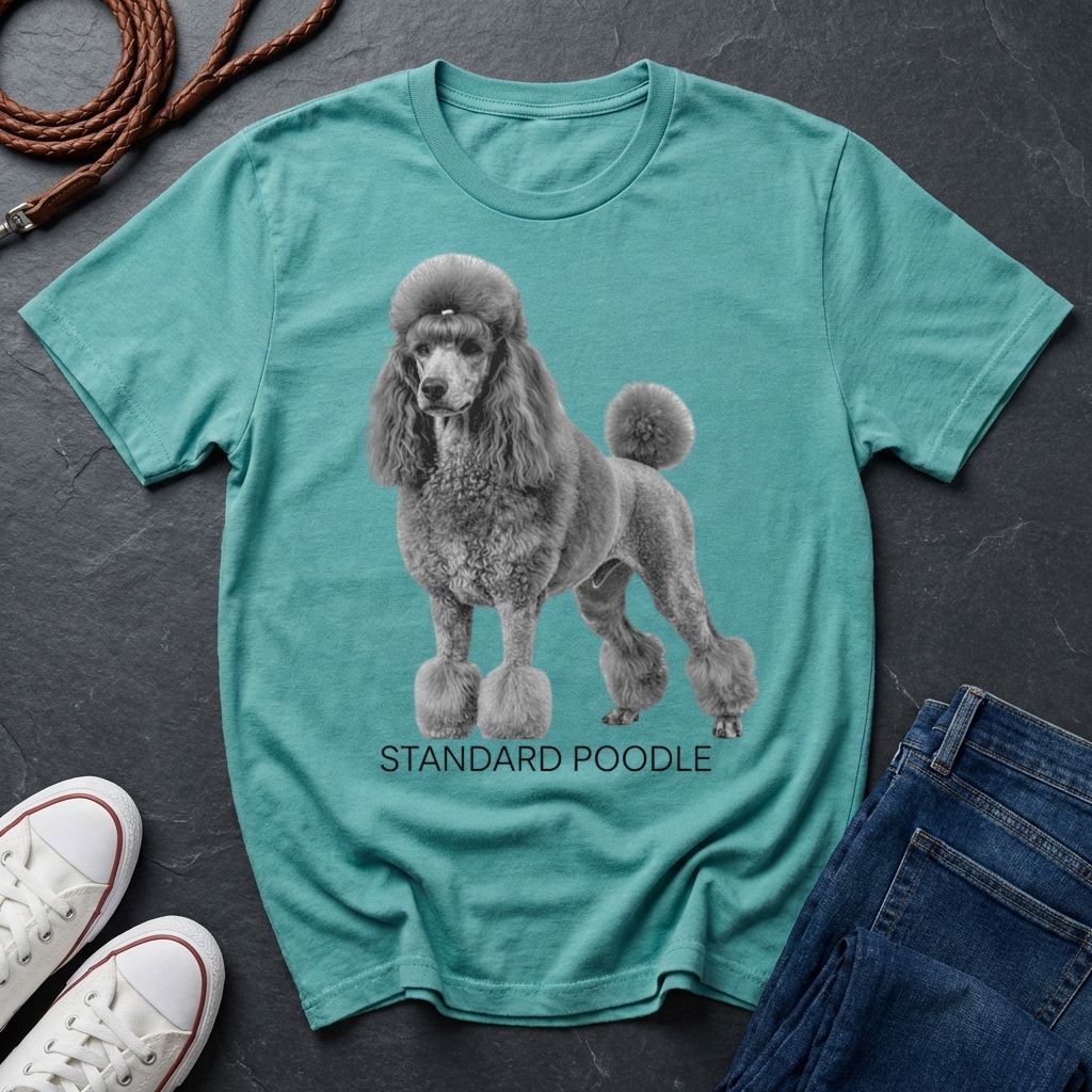 Standard Poodle Graphic Art Shirt — Modern Dog Portrait — Comfort Colors 1717