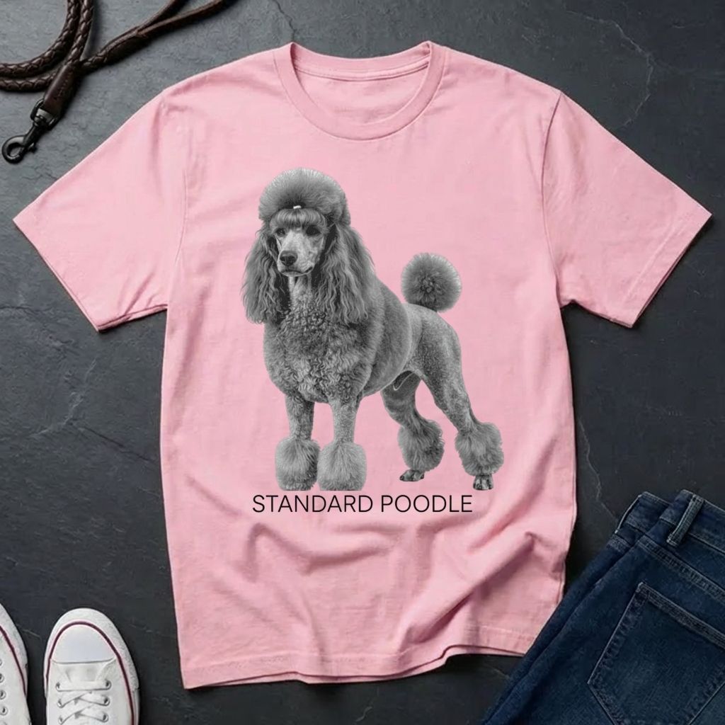Standard Poodle Graphic Art Shirt — Modern Dog Portrait — Comfort Colors 1717