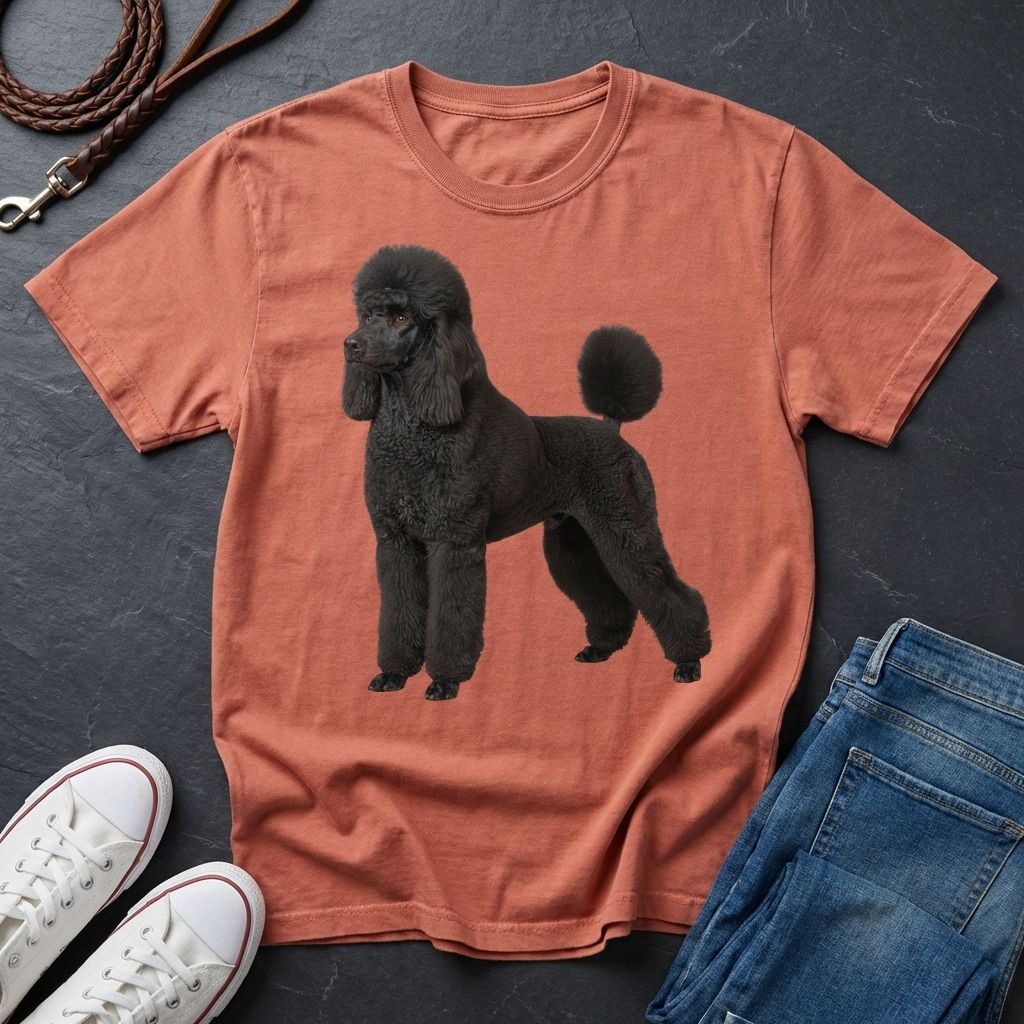 Black poodle graphic on Comfort Colors 1717