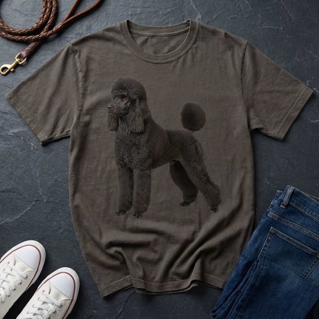 Black poodle graphic on Comfort Colors 1717