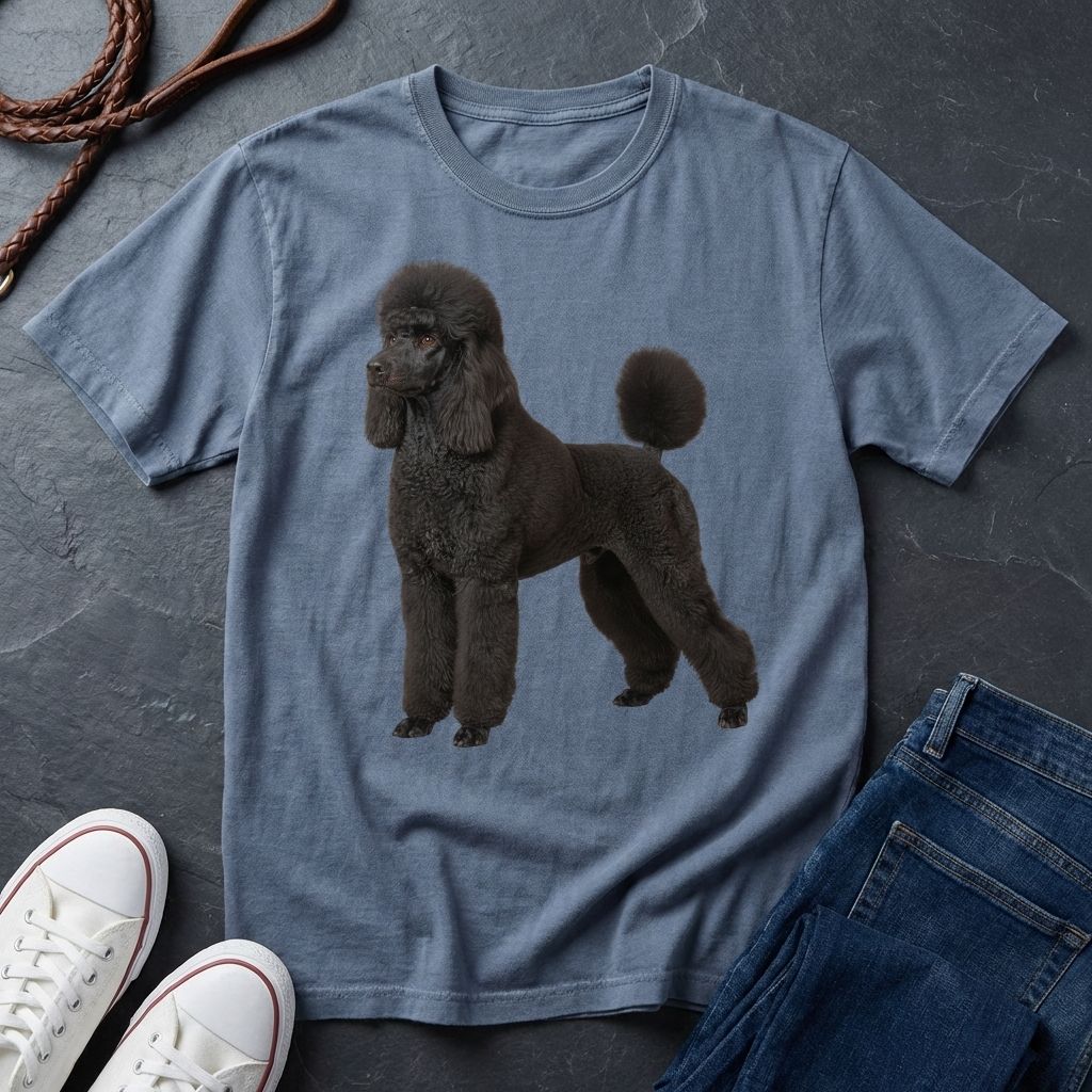 Black poodle graphic on Comfort Colors 1717