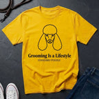 Poodle 'Grooming Is a Lifestyle' Graphic Pop Art Shirt — Modern Line Art Dog Tee - Comfort Colors 1717