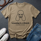 Poodle 'Grooming Is a Lifestyle' Graphic Pop Art Shirt — Modern Line Art Dog Tee - Comfort Colors 1717