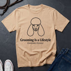 Poodle 'Grooming Is a Lifestyle' Graphic Pop Art Shirt — Modern Line Art Dog Tee - Comfort Colors 1717