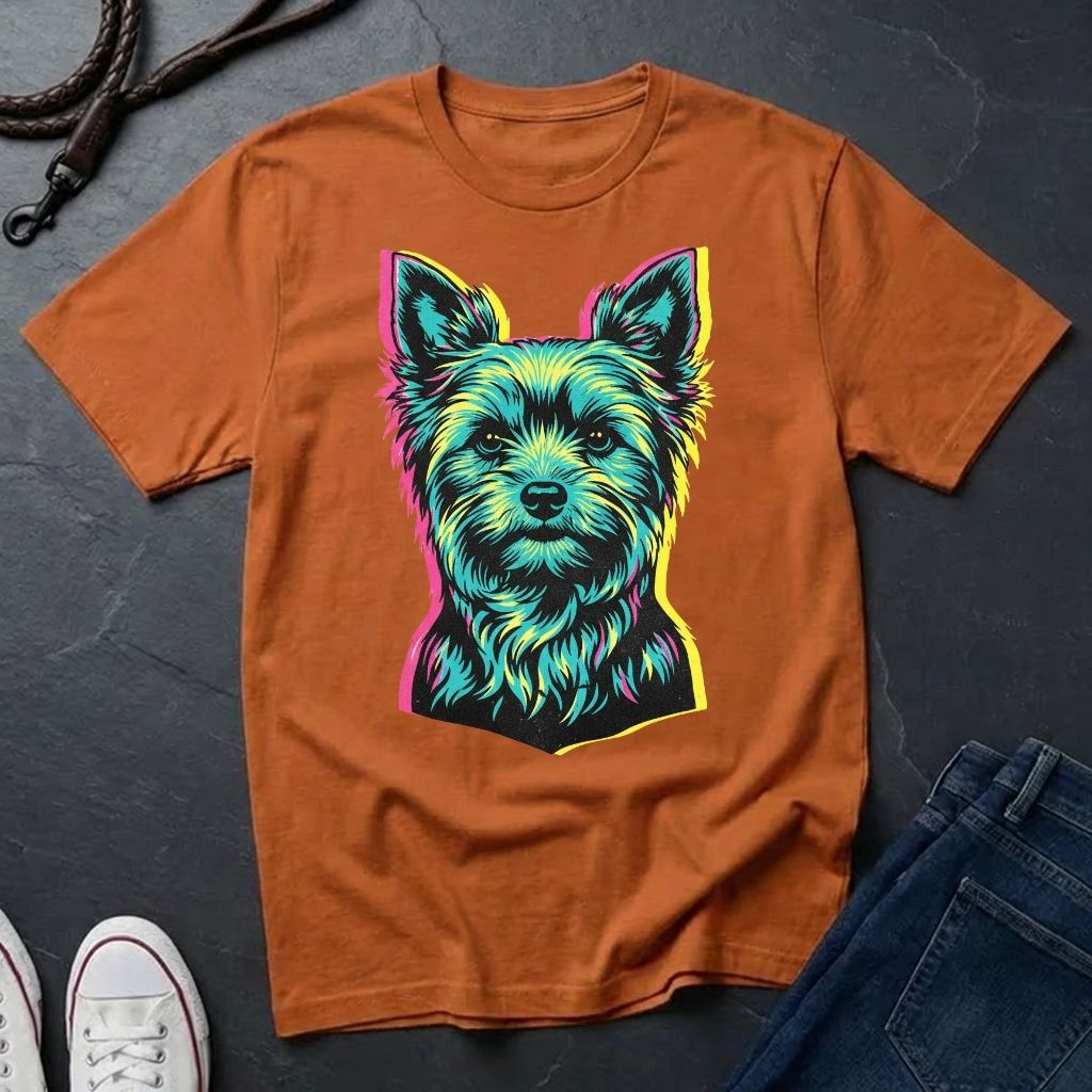 Yorkie Pop Art Shirt, Warhol Style Yorkshire Terrier Tee, Streetwear Misprint Graphic, Comfort Colors 1717, Dog Lover Gift
