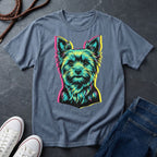 Yorkie Pop Art Shirt, Warhol Style Yorkshire Terrier Tee, Streetwear Misprint Graphic, Comfort Colors 1717, Dog Lover Gift
