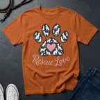 Rescue Love Paw Print T-Shirt — Animal Rescue Comfort Colors Tee