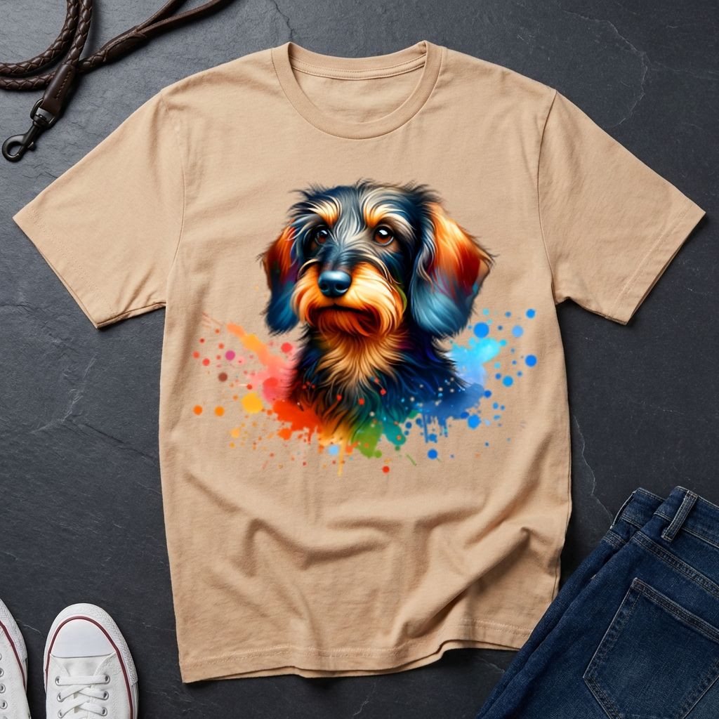 Dachshund Graphic Pop Art Shirt — Colorful 4-Panel Sausage Dog Tee — Comfort Colors 1717