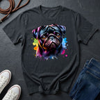 Pug Portrait T-Shirt — Colorful Watercolor Pug Tee - Comfort Colors 1717