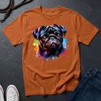 Pug Portrait T-Shirt — Colorful Watercolor Pug Tee - Comfort Colors 1717