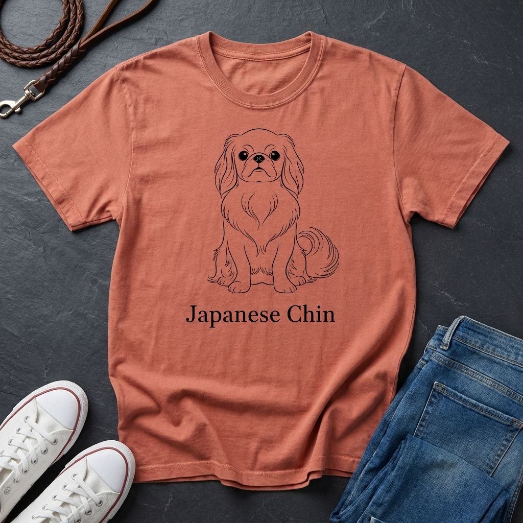 Japanese Chin Graphic Pop Art Shirt — Bold Minimalist Line Art Dog Tee - Comfort Colors 1717