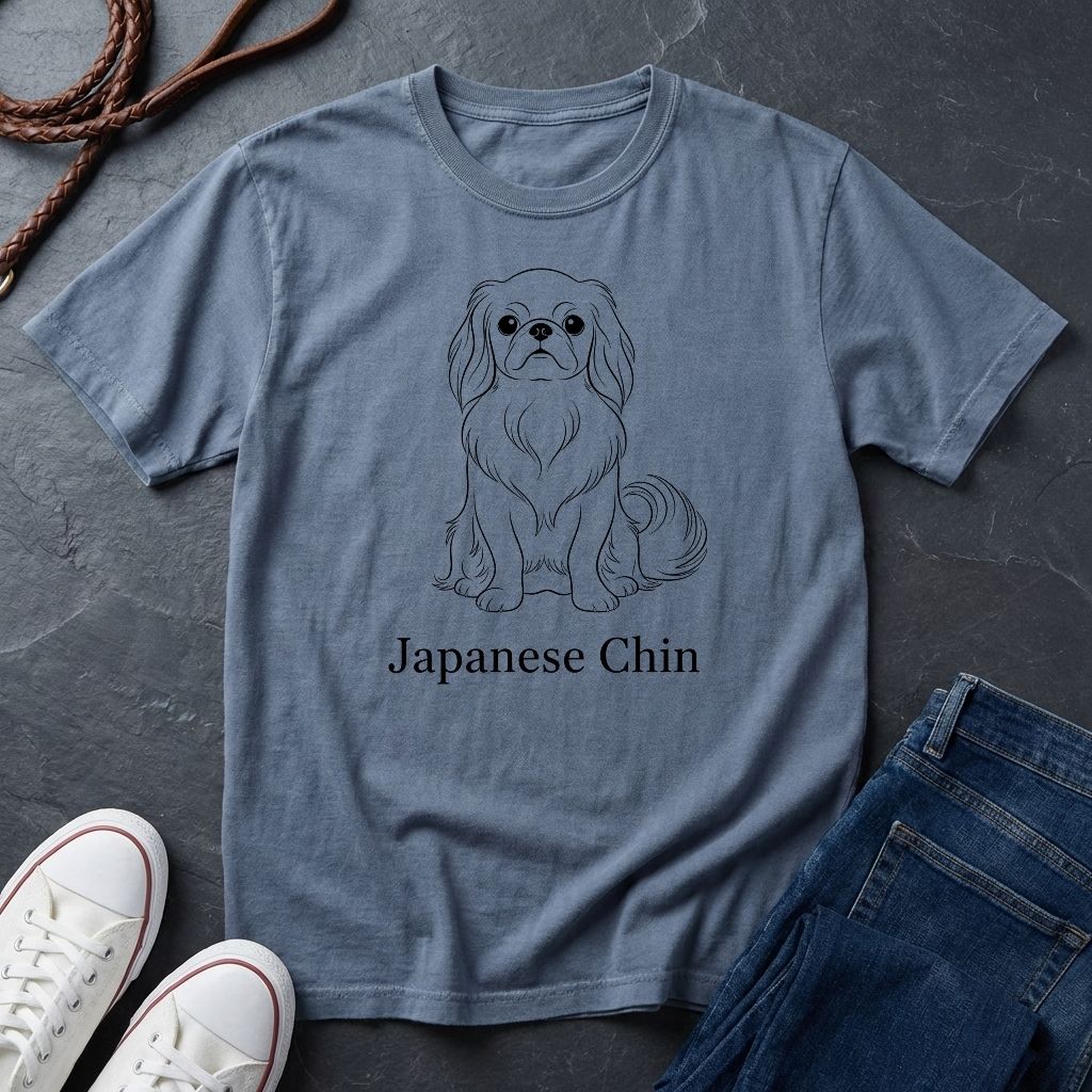 Japanese Chin Graphic Pop Art Shirt — Bold Minimalist Line Art Dog Tee - Comfort Colors 1717