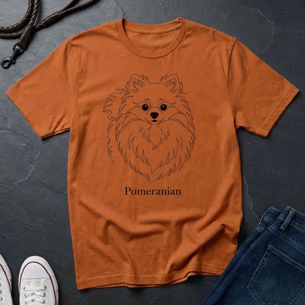 Pomeranian Graphic Pop Art Shirt — Bold Minimalist Line Art Dog Tee — Comfort Colors 1717