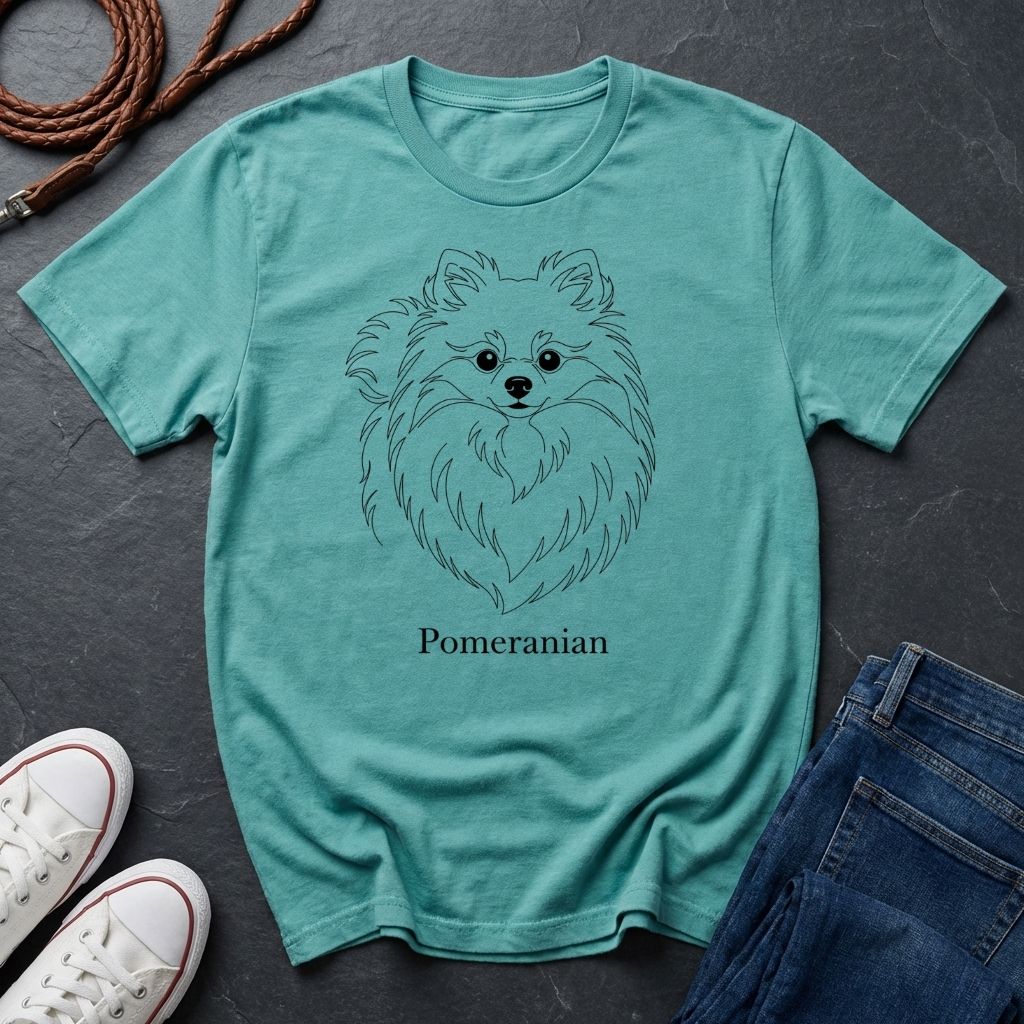 Pomeranian Graphic Pop Art Shirt — Bold Minimalist Line Art Dog Tee — Comfort Colors 1717