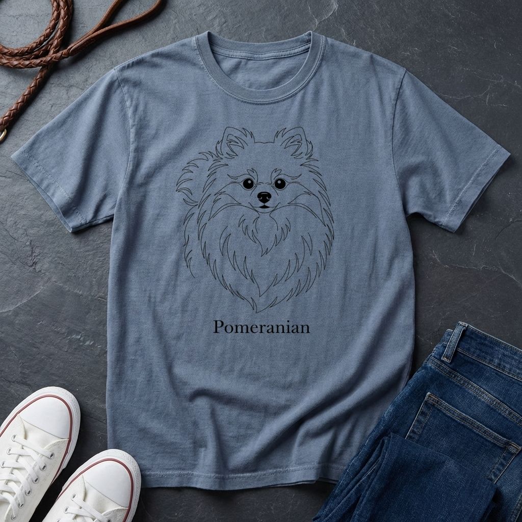 Pomeranian Graphic Pop Art Shirt — Bold Minimalist Line Art Dog Tee — Comfort Colors 1717